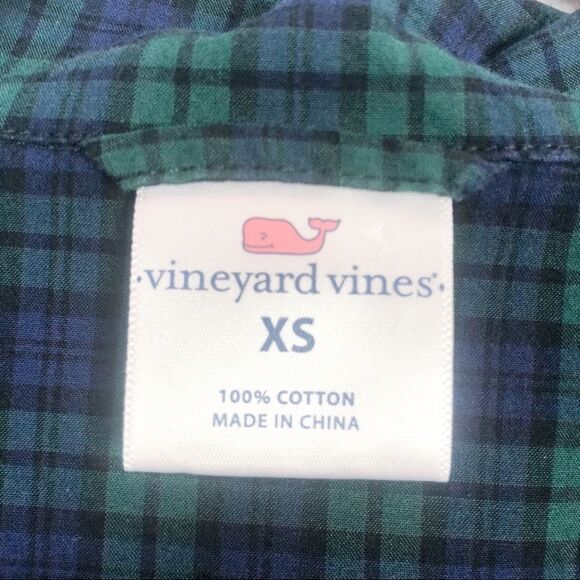 VINEYARD VINES | Plaid Pajama Top Green Blue Red Women’s Size X-Small - Picture 4 of 5